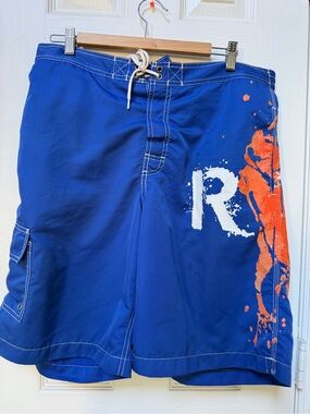 Polo by Ralph Lauren Blue Graphic Logo Swim Board Shorts